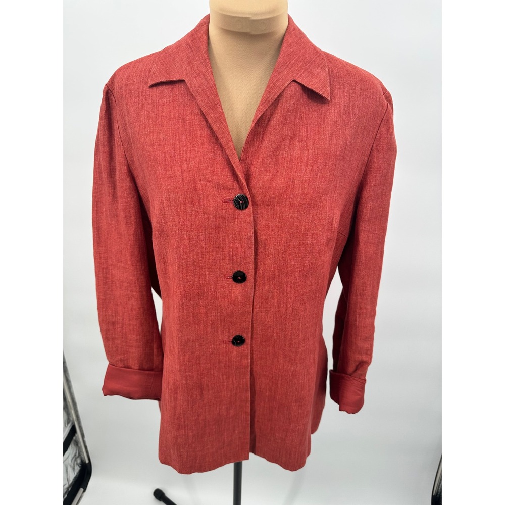 Sigrid‎ Olsen Women's Blazer Size 8 Red Career Office Casual Jacket